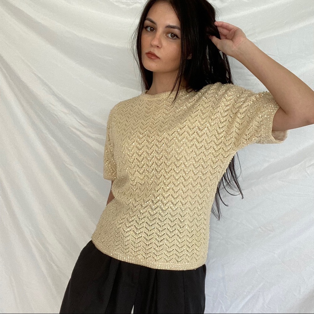 Vintage 50s Beaded Top